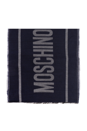 【関税込み】Moschino ブラック＆ブルー ロゴ スライド Black Scarf with logo Moschino - Vitkac Australia